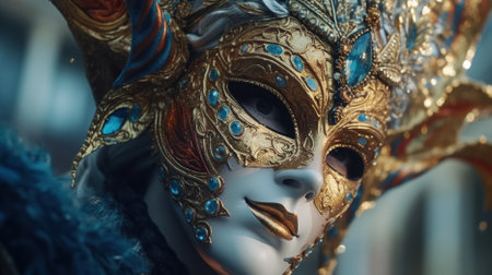 carnival mask close up Generative AI, AI Generatedの素材