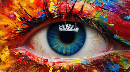 close up of eye of colorful colors Generative AI, AI Generatedの素材