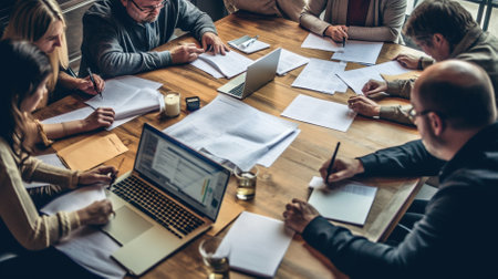 group of business people working in office Created with AIの素材