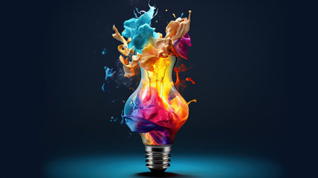 creative idea with fire and bulb Created with AIの素材