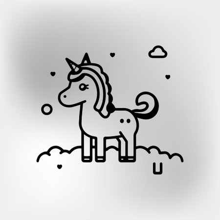 silhouette of the unicorn head with starsのイラスト素材