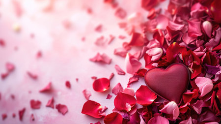 valentine 's day background with pink hearts and copy space created with generative aiの素材