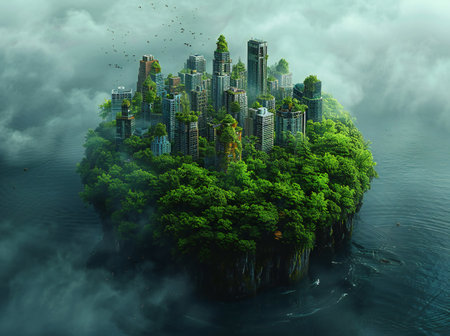 big city in the forestの素材