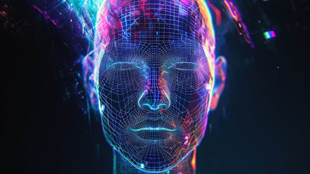 digital brain. artificial intelligence. 3 d rendering.の素材