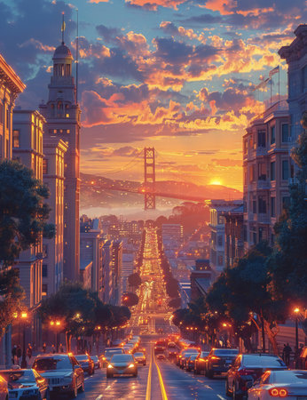 beautiful view of the city of barcelonaの素材