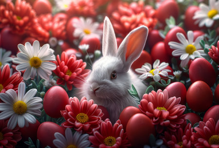 easter bunny in the gardenの素材