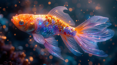 beautiful underwater world. fish in the aquarium.の素材