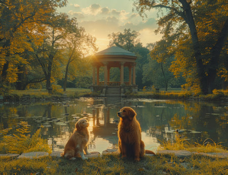 dog in the parkの素材