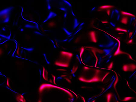 Abstract wavy blue pink surface background. 3d illustrationの写真素材