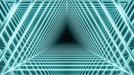 VJ triangle tunnel background 3D illustrationの写真素材