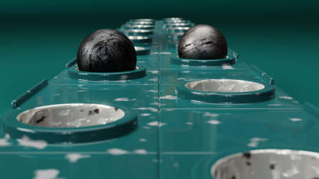 Chrome Metal Spheres Abstract Background 3d render