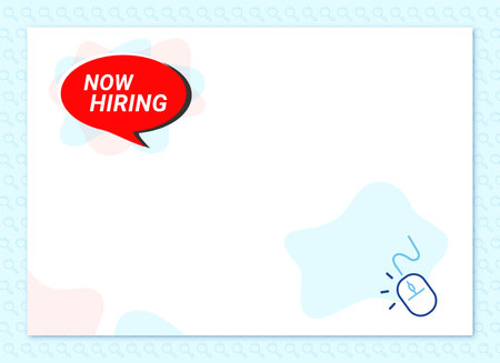 Now hiring: career employment hiring job recruitment concept poster or bannerのイラスト素材