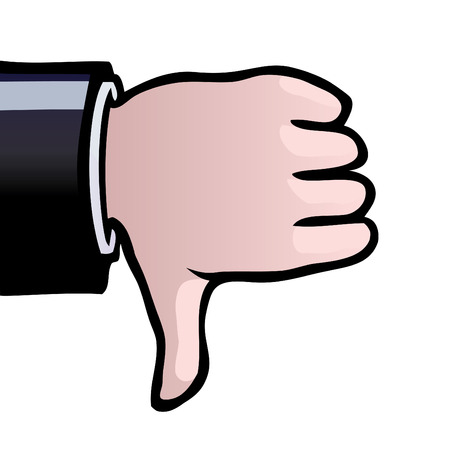 A hand showing a thumbs down as a sign of disapproval.のイラスト素材