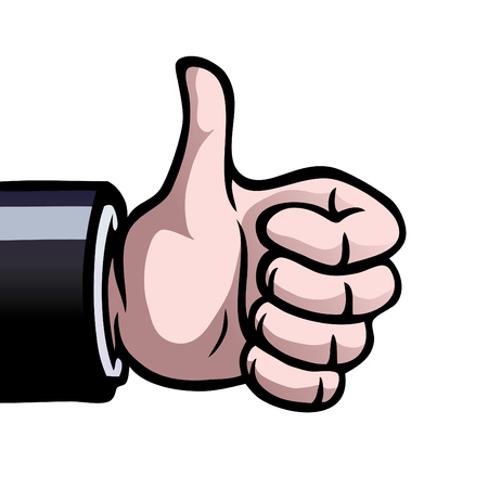 A hand showing a thumbs up as a sign of approval.のイラスト素材
