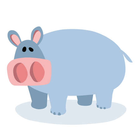 A cartoon hippopotamus on a white background.のイラスト素材