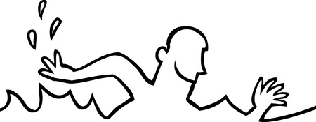 Person swimming in the waterのイラスト素材