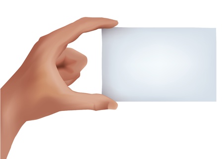 Hand holding blank business cardのイラスト素材