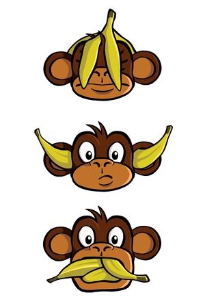 Three wise monkeysのイラスト素材
