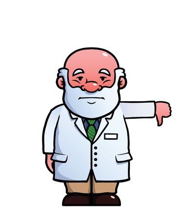 Scientist giving a thumbs downのイラスト素材