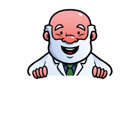 Scientist holding a blank frame.のイラスト素材