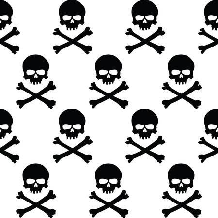Black and white skulls backgroundのイラスト素材