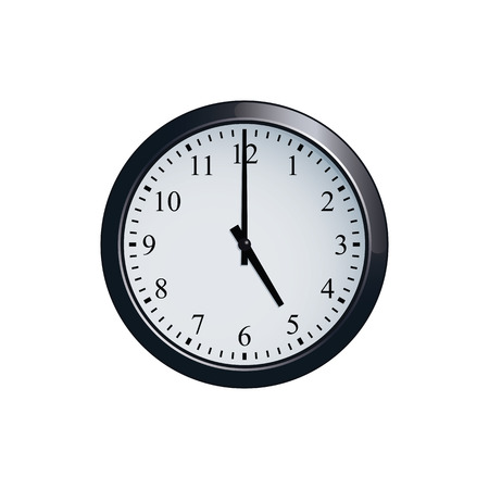 Wall clock set at 5 o'clockのイラスト素材