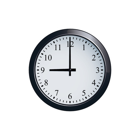 Wall clock set at 9 o'clockのイラスト素材