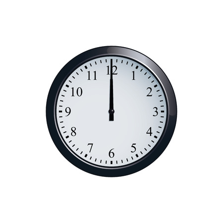 Wall clock set at 12 o'clockのイラスト素材