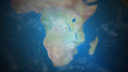 Southern Africa on a world map with vignette and radial blur effect. Elements of this image are furnished by NASA.の写真素材