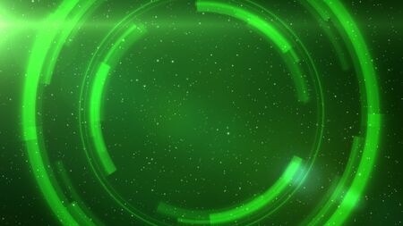 Green HUD circles with stars in the background. Futuristic technology concept.の写真素材