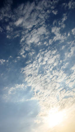 blue sky clouds march in the sky