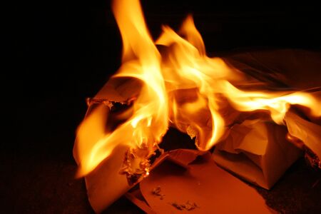 paper on fire and burnの写真素材