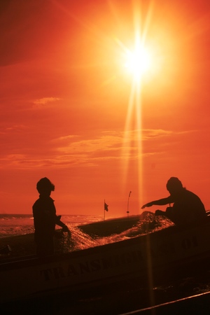 Bugel beach atmosphere and Karangwuni in Kulon Progo, jogjakarta の写真素材