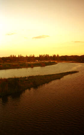 sunset over the river Progo, Bantul, Indonesia 