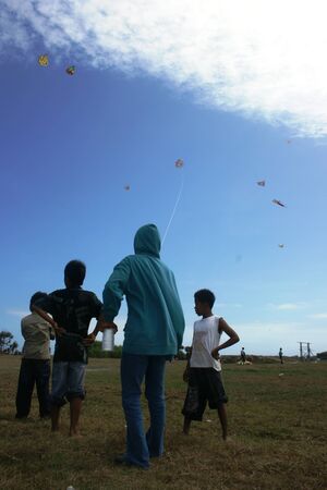 kite competitions in the coastal region, Indonesia のeditorial素材