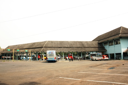 atmosphere in the penggaron terminal  in semarang, Indonesiaのeditorial素材