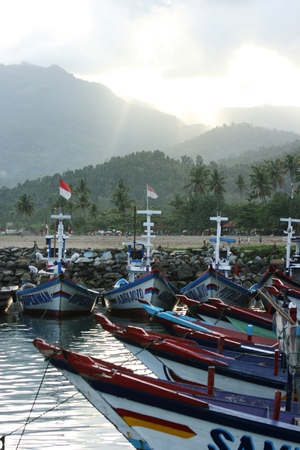 prigi beautiful beaches and all the activities in the city trenggalek , East Java , Indonesiaのeditorial素材