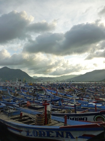 prigi beautiful beaches and all the activities in the city trenggalek , East Java , Indonesiaのeditorial素材