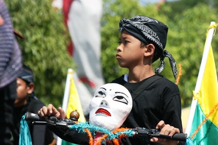 participants people and kids in the annual national carnaval in Blora, Indonesia , The main events and activities made in the inner towns and cities every Each yearのeditorial素材
