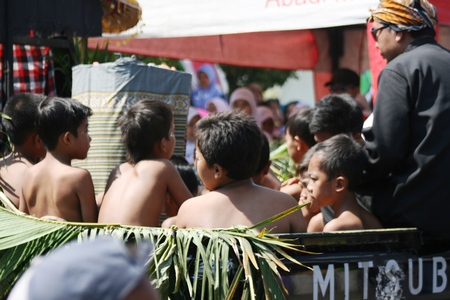 participants people and kids in the annual national carnaval in Blora, Indonesia , The main events and activities made in the inner towns and cities every Each yearのeditorial素材