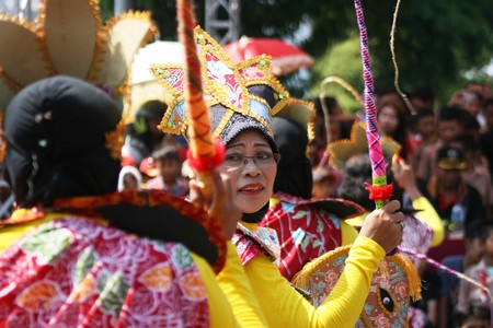 BLORA, INDONESIA - November 1, 2014: archipelago barongan festival held royally by presenting various types barongan of various ethnicities and tribes on November 1, 2014 in Indonesia.のeditorial素材