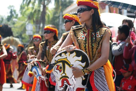 BLORA, INDONESIA - November 1, 2014: archipelago barongan festival held royally by presenting various types barongan of various ethnicities and tribes on November 1, 2014 in Indonesia.のeditorial素材