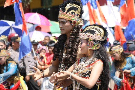 BLORA, INDONESIA - November 1, 2014: archipelago barongan festival held royally by presenting various types barongan of various ethnicities and tribes on November 1, 2014 in Indonesia.のeditorial素材
