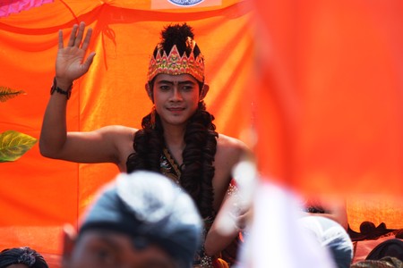 BLORA, INDONESIA - November 1, 2014: archipelago barongan festival held royally by presenting various types barongan of various ethnicities and tribes on November 1, 2014 in Indonesia.のeditorial素材