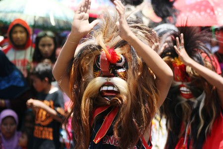 BLORA, INDONESIA - November 1, 2014: archipelago barongan festival held royally by presenting various types barongan of various ethnicities and tribes on November 1, 2014 in Indonesia.のeditorial素材