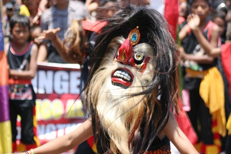 BLORA, INDONESIA - November 1, 2014: archipelago barongan festival held royally by presenting various types barongan of various ethnicities and tribes on November 1, 2014 in Indonesia.のeditorial素材