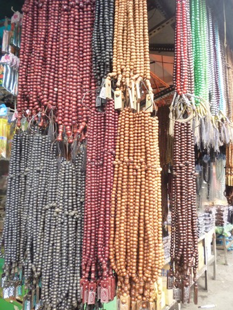 Merchants selling souvenirs to tourists at the mosque Ampel Surabaya, East Java, Indonesia. Photo taken on Deecember 20th, 2014のeditorial素材
