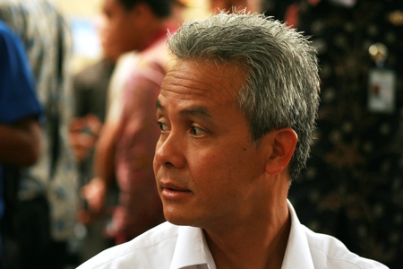 Central java governor ganjar pranowo in Blora, central java, indonesiaのeditorial素材