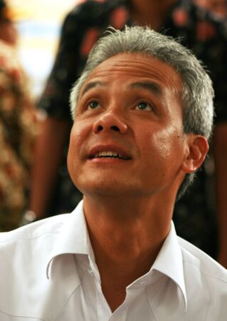 Central java governor ganjar pranowo in Blora, central java, indonesiaのeditorial素材