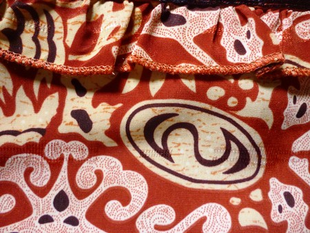 closeup pattern texture of general traditional textile style native from fabric weaveの写真素材